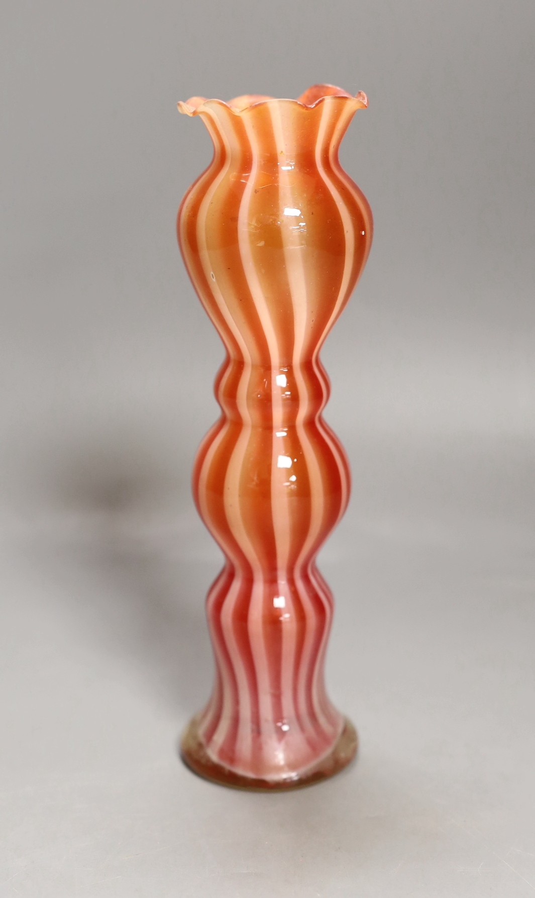 A glass vase, Michael Powolny style, 20 cms high.